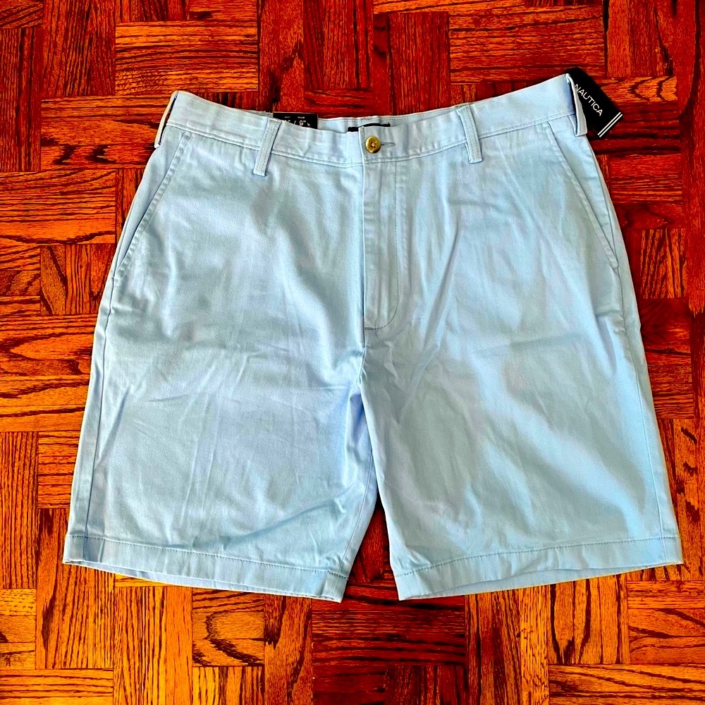 Nautica Men’s Deck Shorts Classic Fit Light Blue 36 NWT